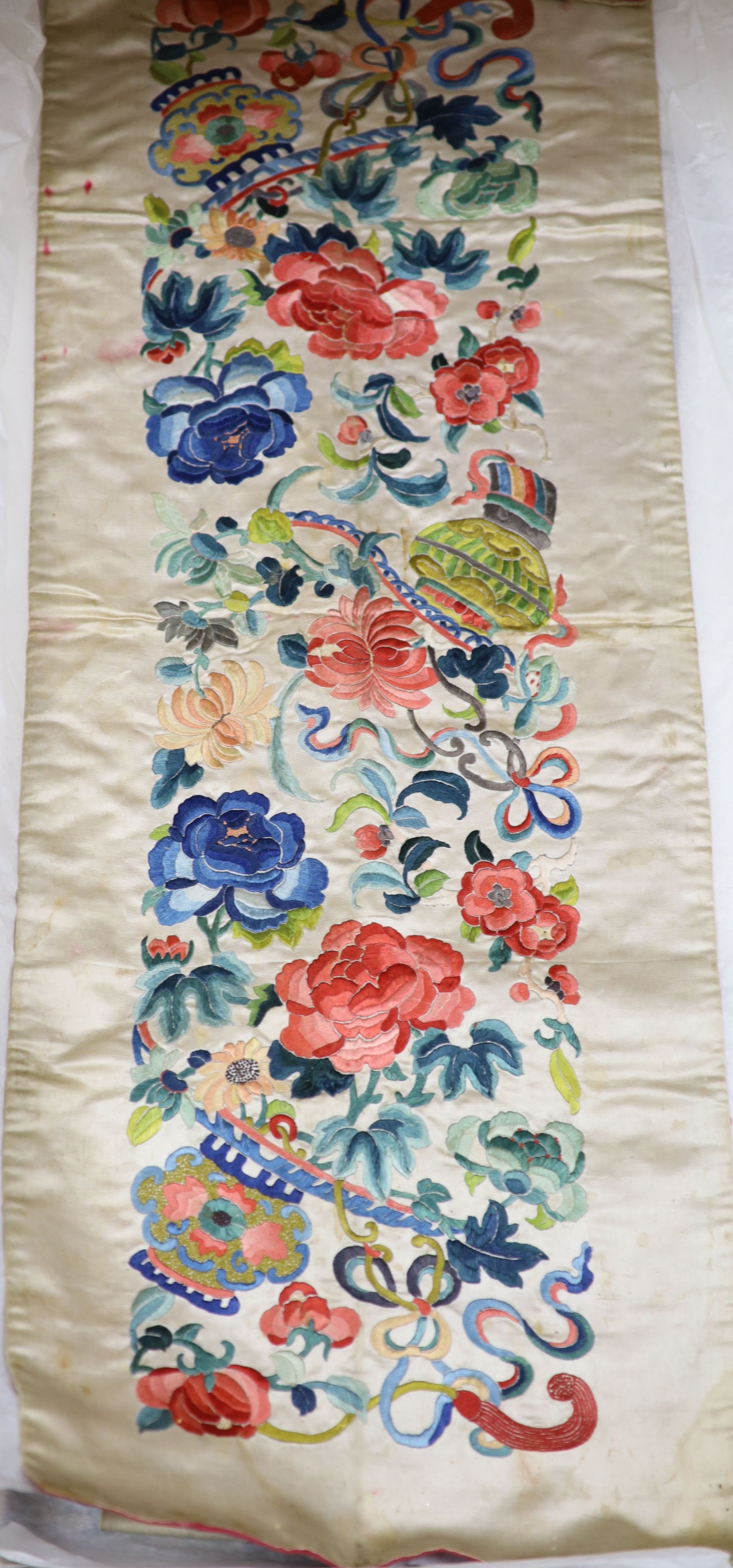 A group of Chinese silkwork panels